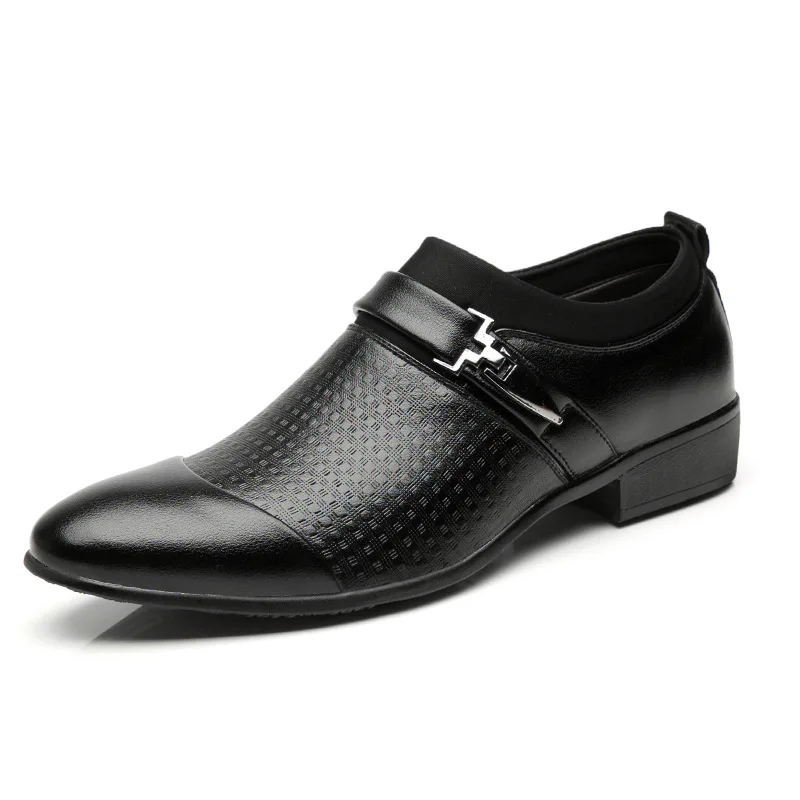 

Мужские деловые туфли, оксфорды из лакированной кожи, без застежки, заостренный носок, Классическая деловая обувь, большие размеры 40-46
