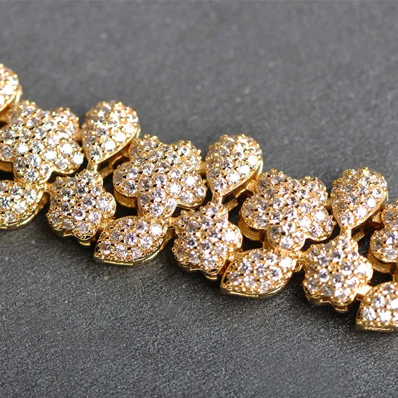 

MECHOSEN Luxury Gold Color Flower Necklace Earrings Ring Bracelet Wedding Sets For Women Bridals Choker Brincos Pulseira Schmuck