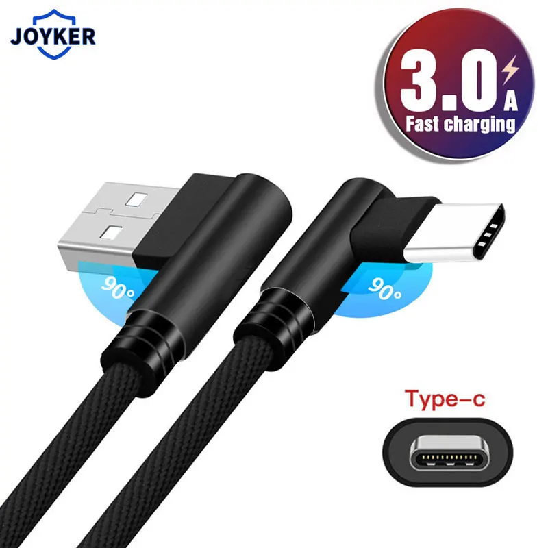 JOYKER 90 градусов Type C кабель для Huawei P20 P30 Pro Быстрая зарядка USB Samsung S10 S9 Xiaomi Redmi
