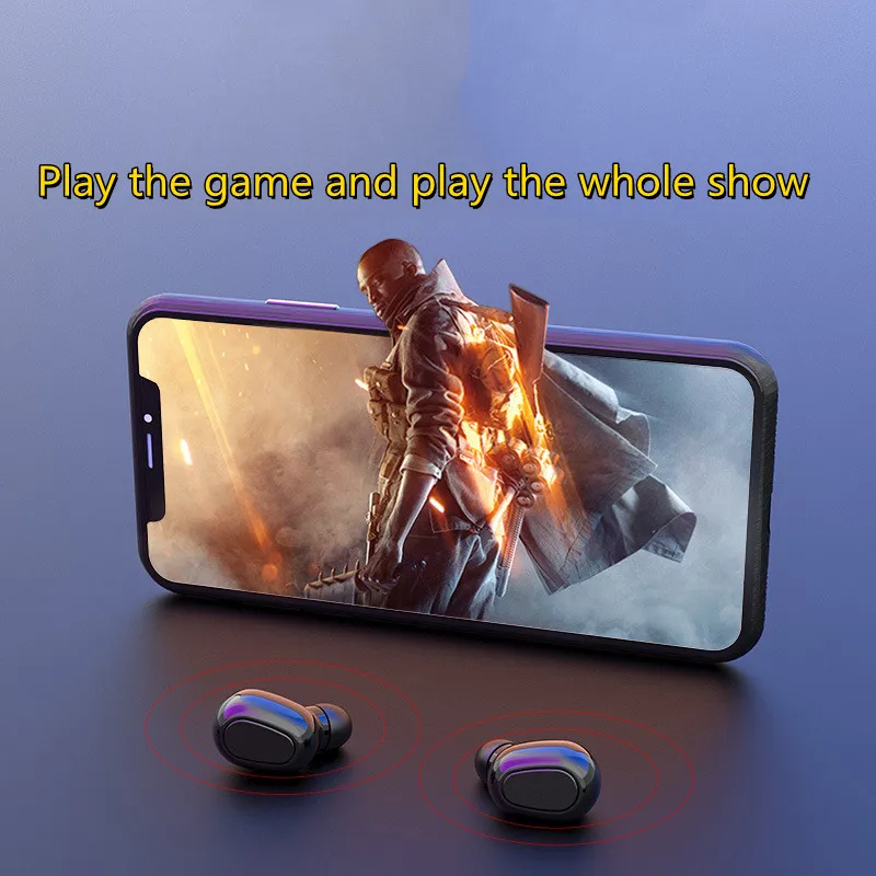 

Wireless Sports Headphones, TWS True Wireless Earphones with Rich Bass, Noise Isolation, Waterproof Bluetooth 5.0 Earbuds