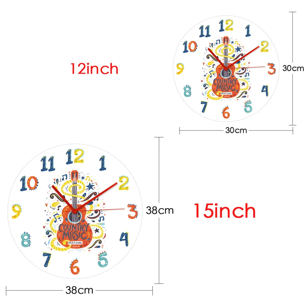 Большие акриловые настенные часы для акустической гитары кантри музыка нвилль