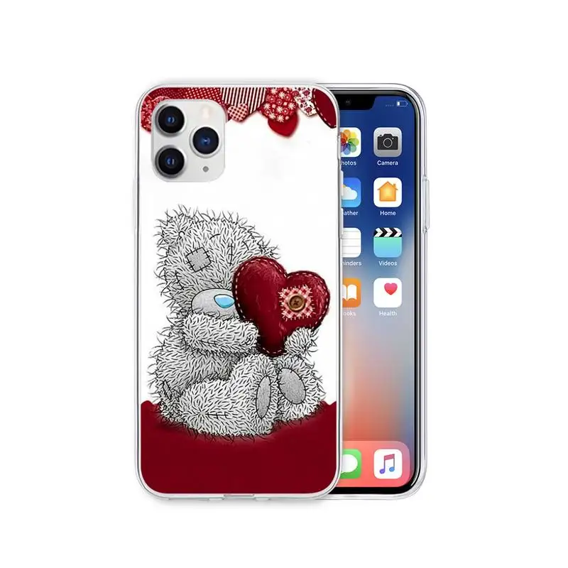 

Lovely Teddy Bear Transparent Mobile Phone Case Cover For Samsung Galaxy A51 A71 S20 S10e S8 S7 S9 S10 Plus