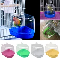 new plastic bird parrot bath box bird shower parakeet hanging bird cages bathtub bird bath bird water bath tub pet bird bowl