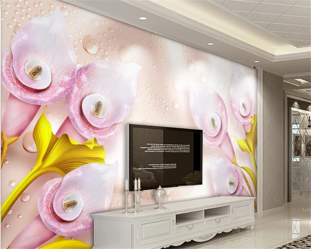 Большой индивидуальный ПВХ HD Розовый 3D объектив Calla трехмерная тисненая шелковая