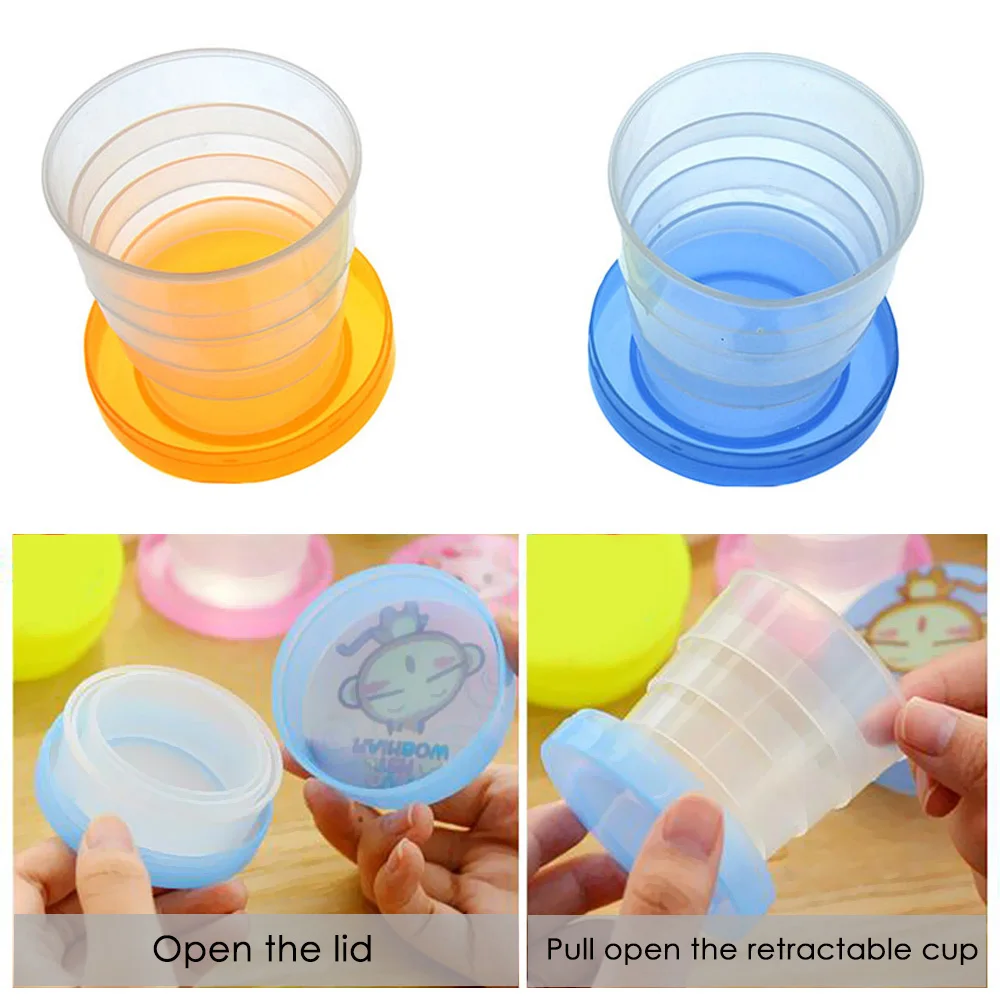 Кружка из АБС пластика портативная детская складная чашка выдвижная уличная