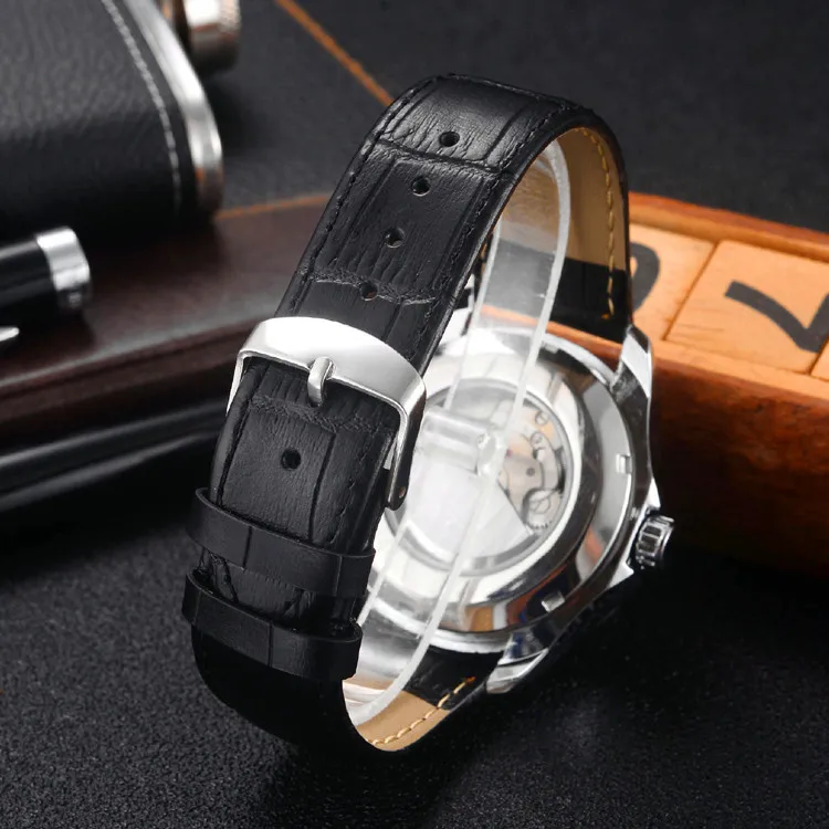 

Fashion Men's Watch Casual Business Moon Phase Tourbillon Watch Luxury Automatic Mechanical Leather Waterproof Student Watch