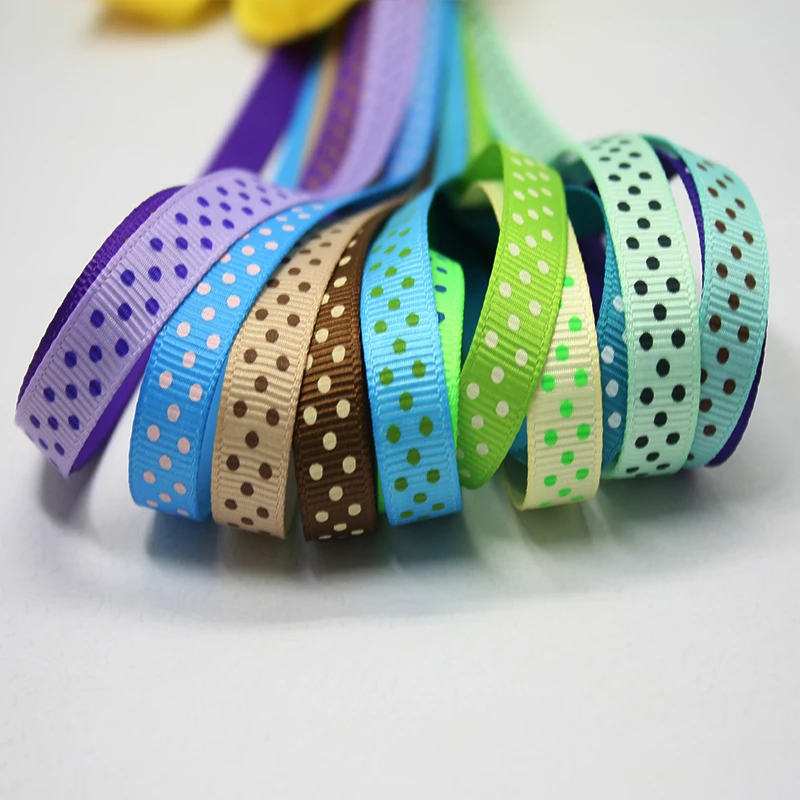 

YAMA Polka Dot Ribbons 9mm 100yards/roll Polyester Grosgrain Ribbon for Crafts Hair Accessories Party DIY Decoration