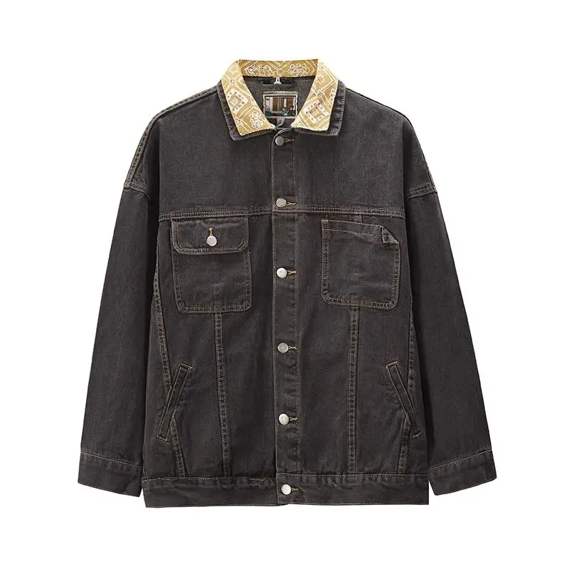 

Women's Retro Denim Coat Female's 2021 Spring Autumn New Mid-Length Hong Kong Style Loose Long-Sleeve Outerwear