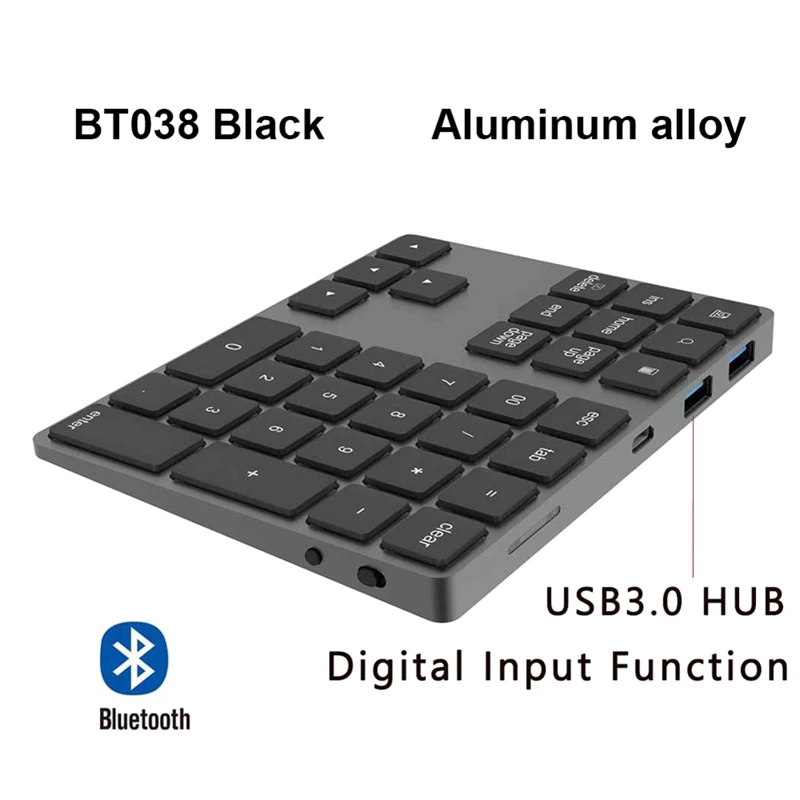 Bluetooth Wireless Numeric Keypad with USB HUB Digital Input Function for Windows Mac OS Android Laptop PC | Компьютеры и офис
