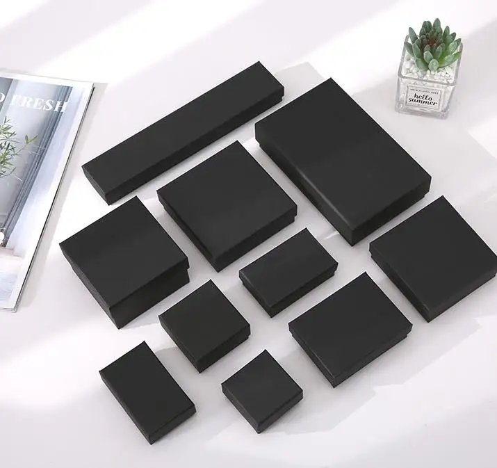 Коробка из черной и крафтовой бумаги 1 шт. квадратные прямоугольные упаковочные