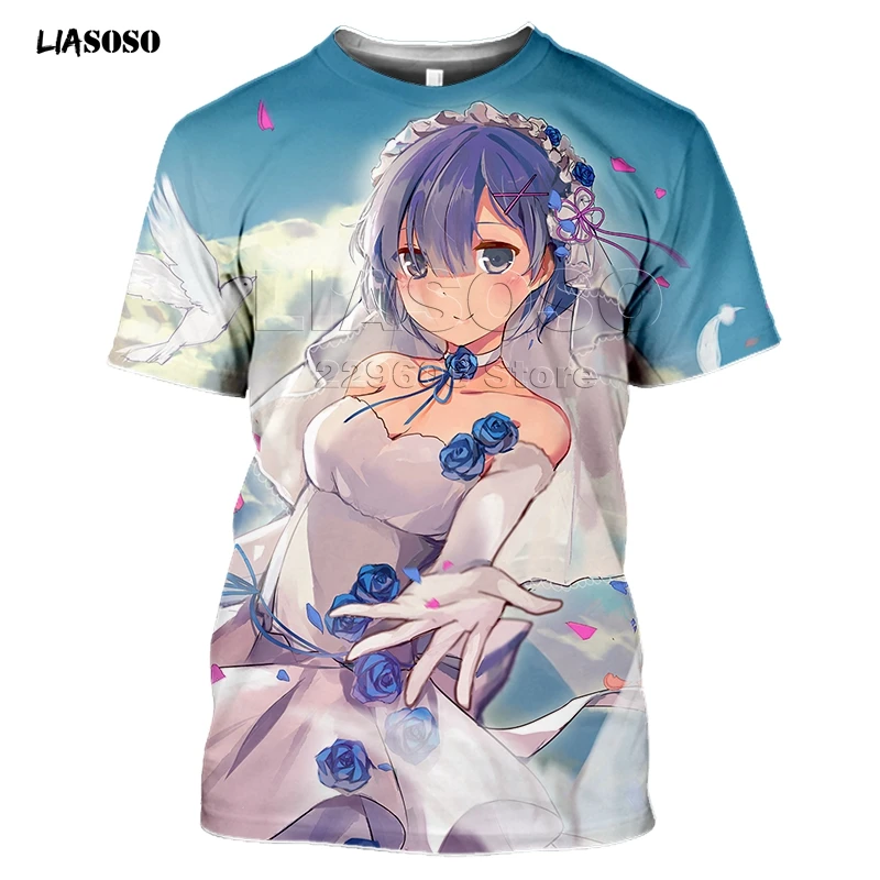LIASOSO новинка 3D принт для женщин и мужчин аниме Re:zero Rem Ram Милая футболка девочек