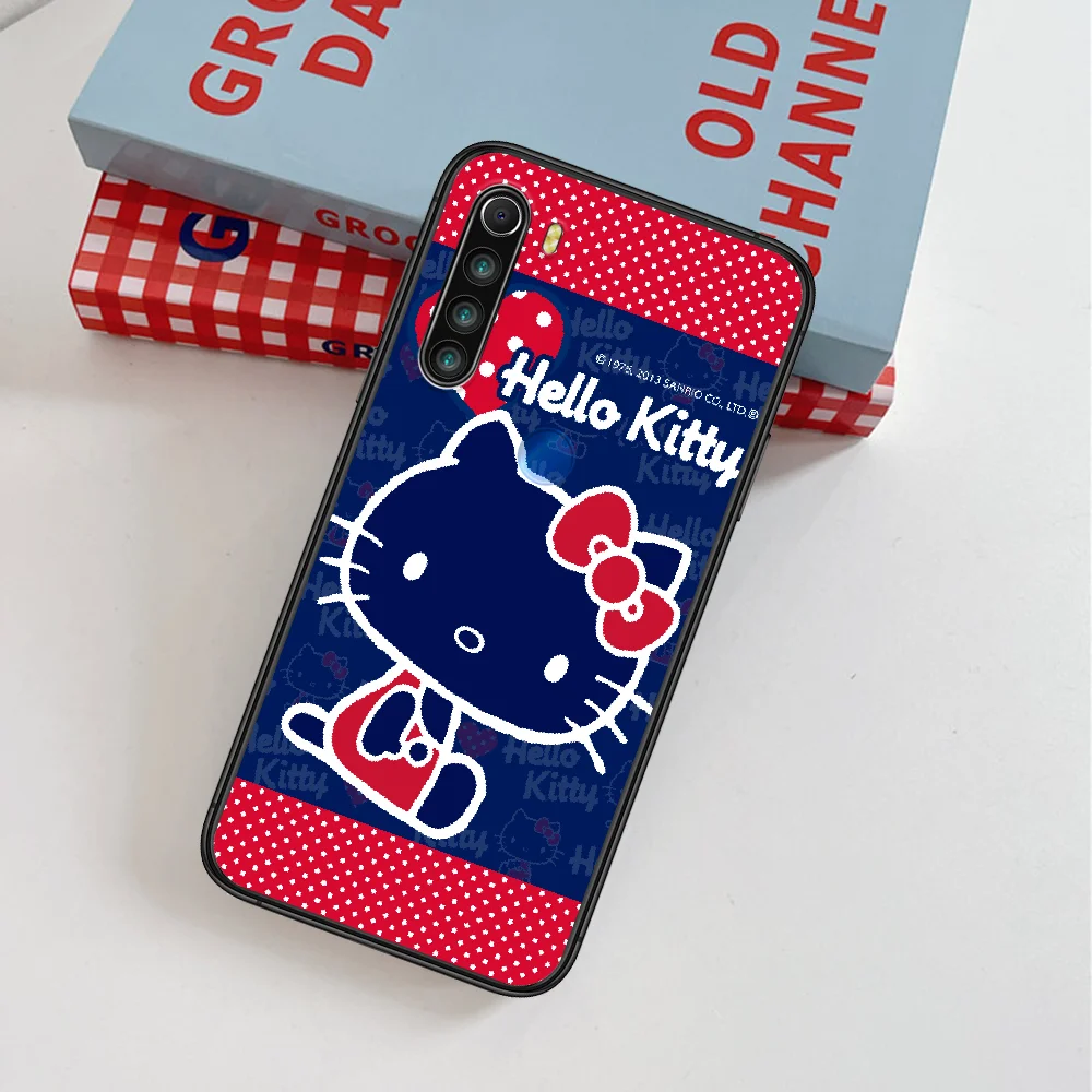 

Halo Cute Kittie Cartoon Cat Phone Case For Xiaomi Redmi Note 7 8 8T 9 9S 4X 7 7A 9A K30 Pro Ultra black Cover Trend Hoesjes Tpu