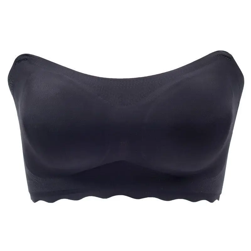 

2020 Sexy Black Thin Tube Tops Fashion Under wear Women Strapless Bandeau Top Off Shoulder Ladies Intimates Clothes Tops