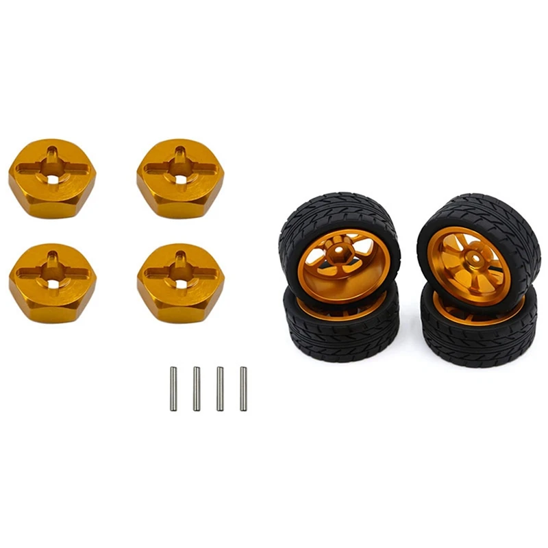 

Металлический комбайнер колес, 1 комплект, 7-12 мм, шестигранный адаптер и 4 шт. 65 мм резиновых шин с металлическим ободом