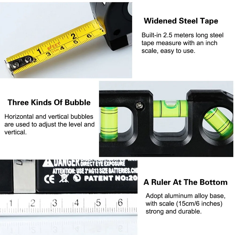 Лазерный уровень с 2 линиями многофункциональные отрегулированные метрические