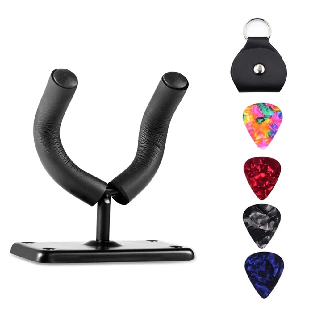 6 stücke gitarre aufhänger halter leichte tragbare musik haken wand halterung picks elemente für elektrische akustische gitarren free