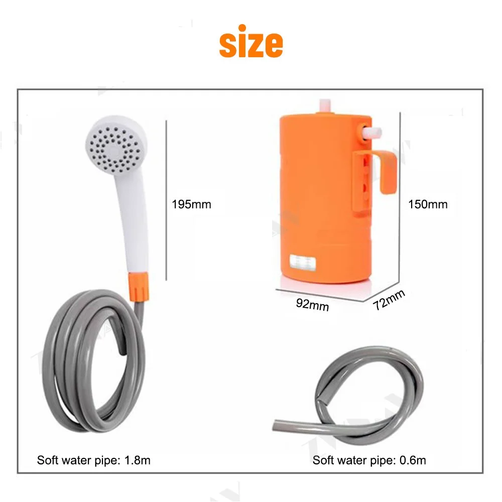 Цена Портативный автомобильный мойщик 3,7 в, походный душевой автомобильный душ, Мощный водяной пистолет высокого давления, набор с электрически...