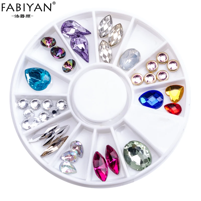 Прозрачные украшения для дизайна ногтей акриловые смешанные размеры 3D Типсы