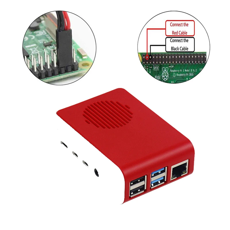 Raspberry Pi 4 чехол ABS Корпус оболочка с бликами Вентилятор охлаждения Алюминий