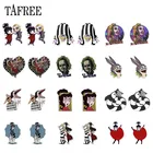 Винтажные акриловые серьги TAFREE в стиле панк с изображением мультяшных жуков, темная ужасная пленка, серьги-Клипсы из смолы, маленькие женские ювелирные изделия