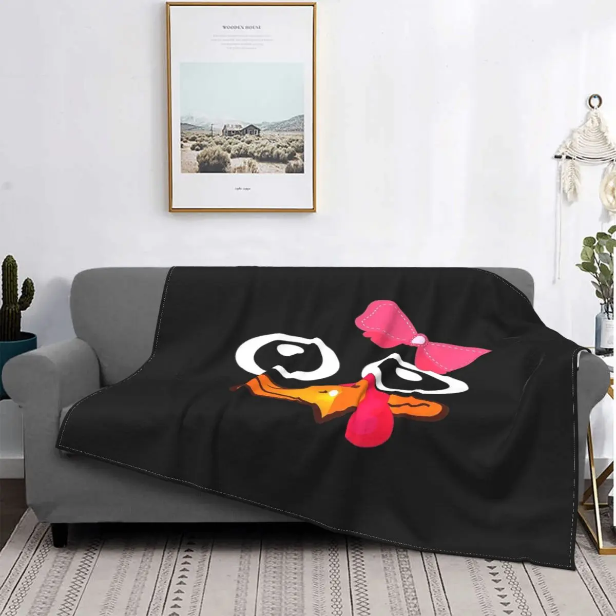 Disfraz de chica con cara de pavo, manta divertida para la cama, a cuadros y cama para sofá colcha, manta Kawaii para la cama