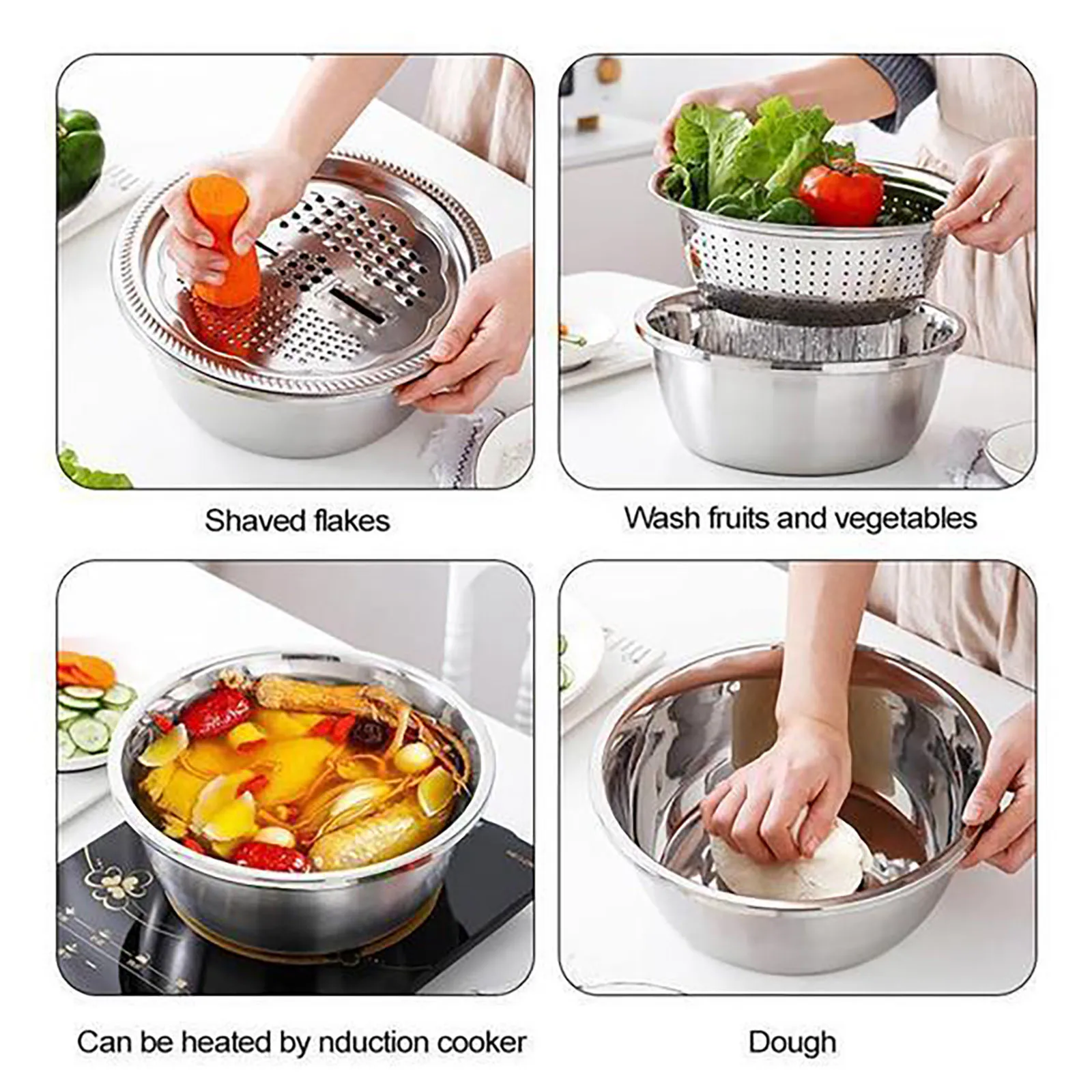 

Stainless Steel Multi-functional Shredding Basin Kitchen Draining Basin