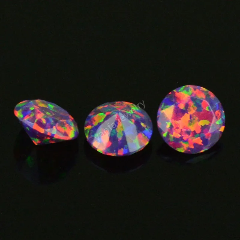 Опал заводская цена 2 мм 78 цветов Круглый драгоценный камень резит синтетический
