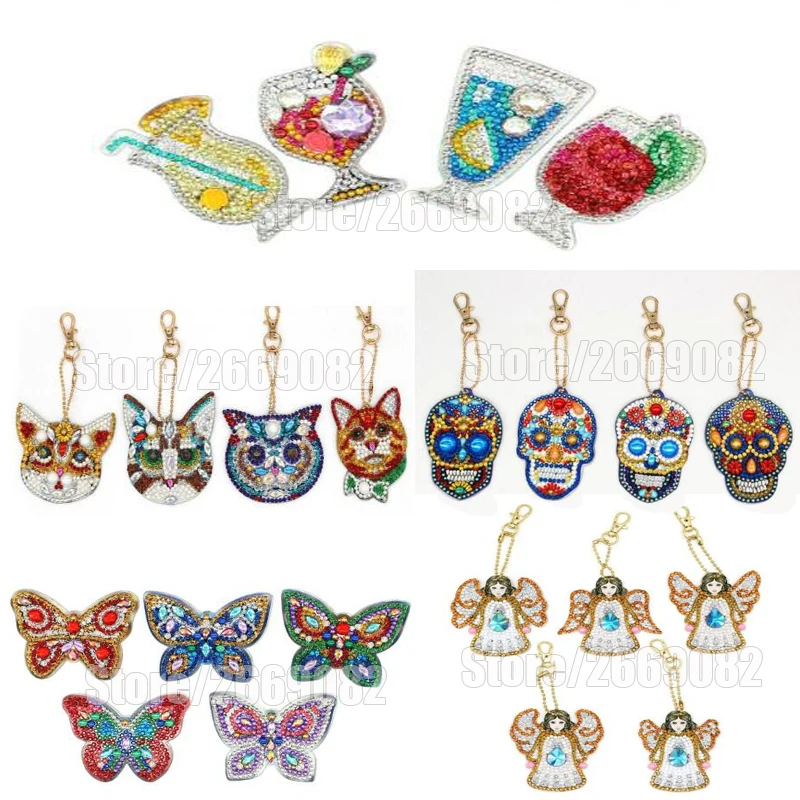 5D DIY Алмазная картина брелок мультфильм животное Ангел Кулон вышивка крестиком