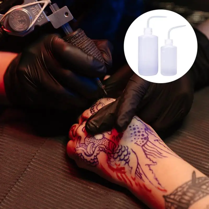 

1 Set 2Pcs 250/ 500ml Tattoo Safety Wash Bottles Plastic Squeeze Bottles Multipurpose Practical Squirt Bottles Squeeze Bottles