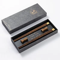 high quality premium natural red sandalwood chopsticks gift box packaging household stick tableware set chinese chopsticks