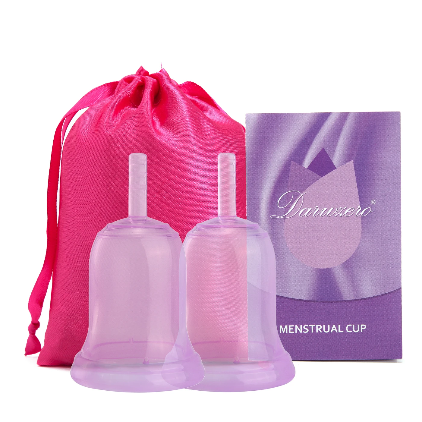 2Pcs-1Clothbag-Purpl 2 шт., женская гигиеническая менструальная чашка, Жидкая силиконовая менструальная чашка, менструальная чашка для женщин и девушек, менструальная чашка, Менструальный коллектор - Цвет: 2Pcs-1Clothbag-Purpl