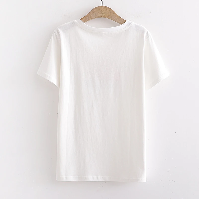 

DOUJILI 2021 Women Watermelon Printing Top Tees White Crewneck Pullovers Casual High Quality Summer T-Shirt