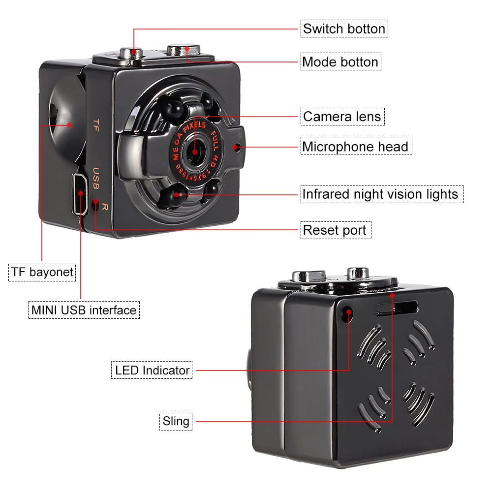 SQ8 Smart Full HD Camera Mini Camera 1080p Micro Outdoor Camera Sport Video Night Vision DVR DV Motion Sensor Micro Camcorders