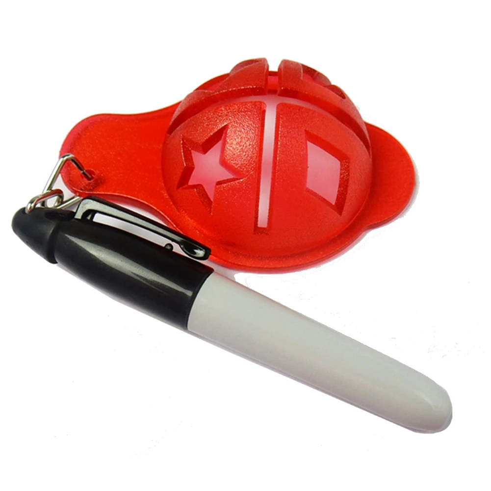 

Liner Golf Ball Marker Stencil Putt Alignment Sports With Pen Portable