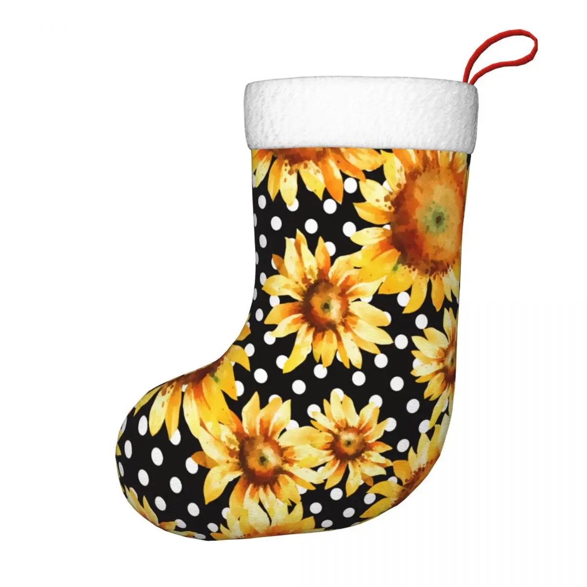 

Рождественский Подарочный пакет для конфет, подсолнухов, акварель и горошек, рождественские чулки для домашнего декора