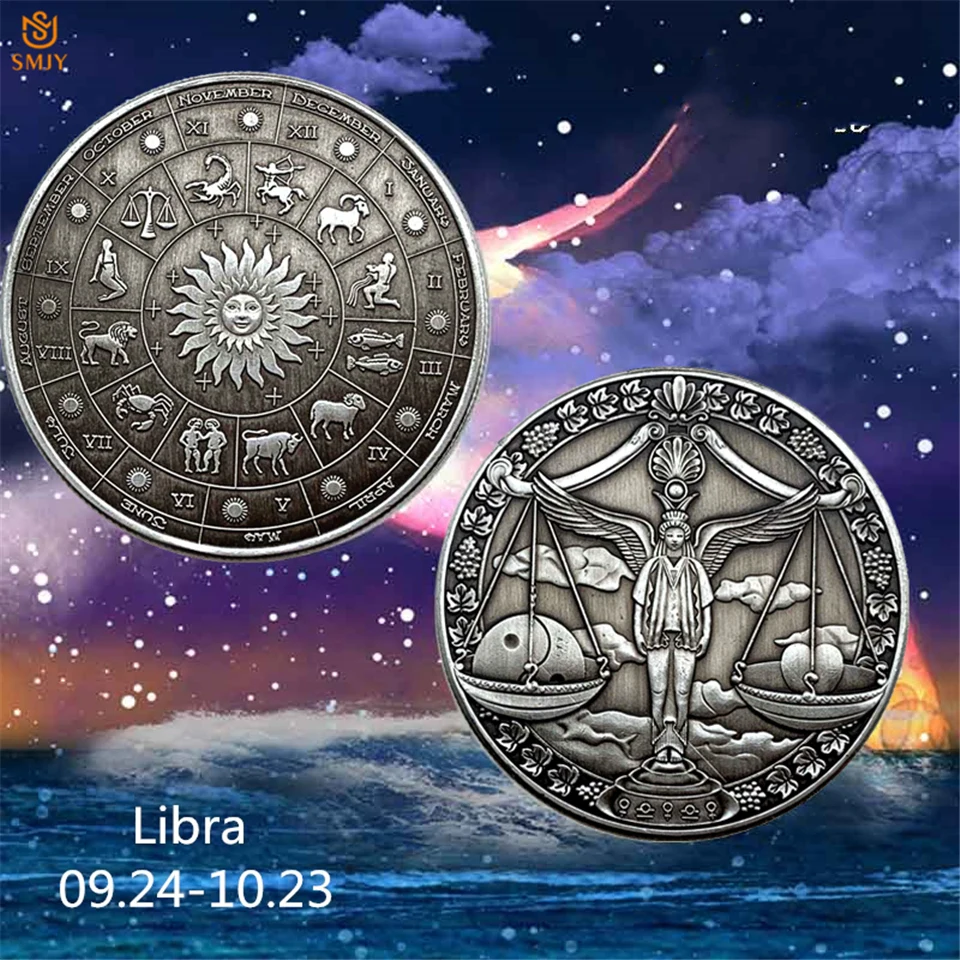 

2022 Constellation Souvenir Badge Venus Libra Western Astrology Embossed Token Collectible Coin Value&Holiday Gift