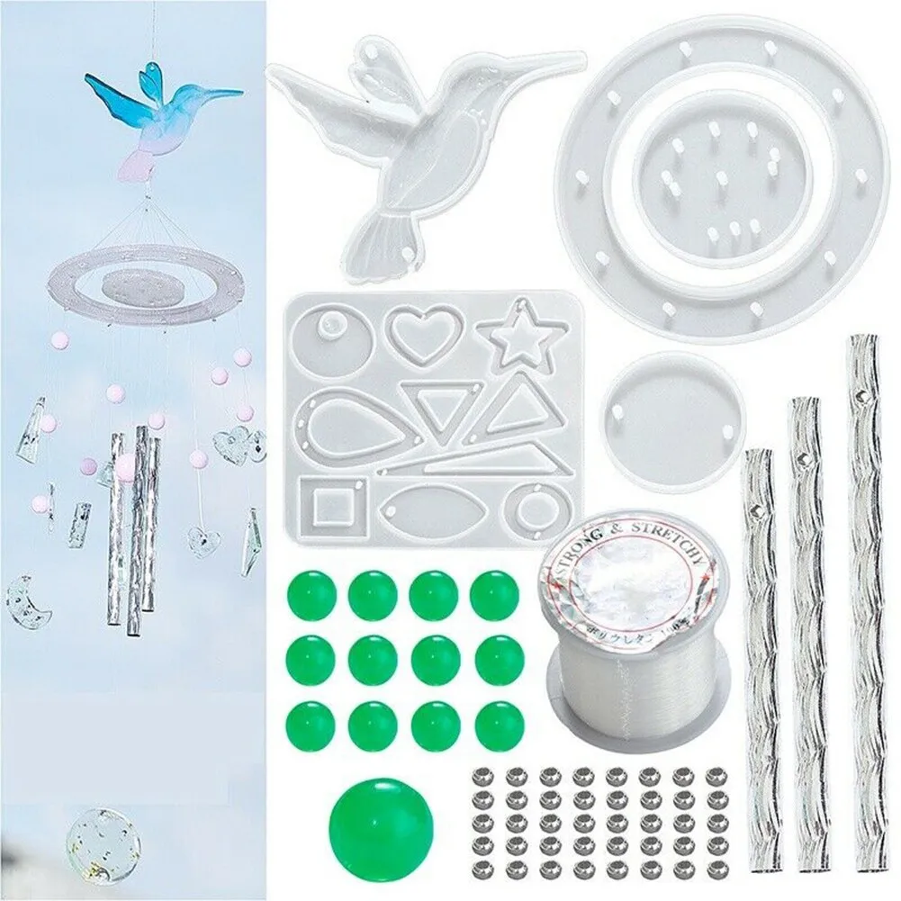 

DIY Pendant Epoxy Resin Mold For Wind Chimes Jewelry Craft Decor Silicone Mold Wind Chime Combination Material Kit Silicone Mold