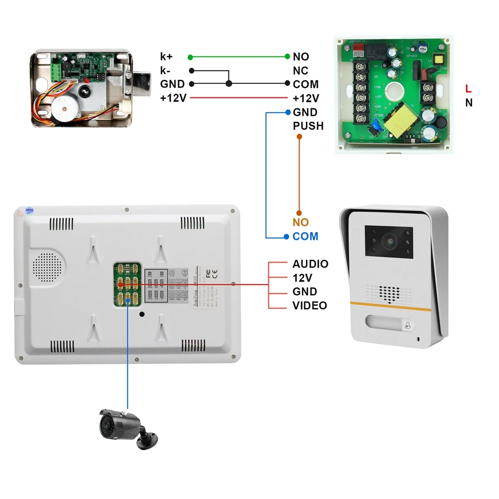 Ysecu видео телефон двери проводной домофон с замком 10 дюймовый монитор 150 ° Широкий
