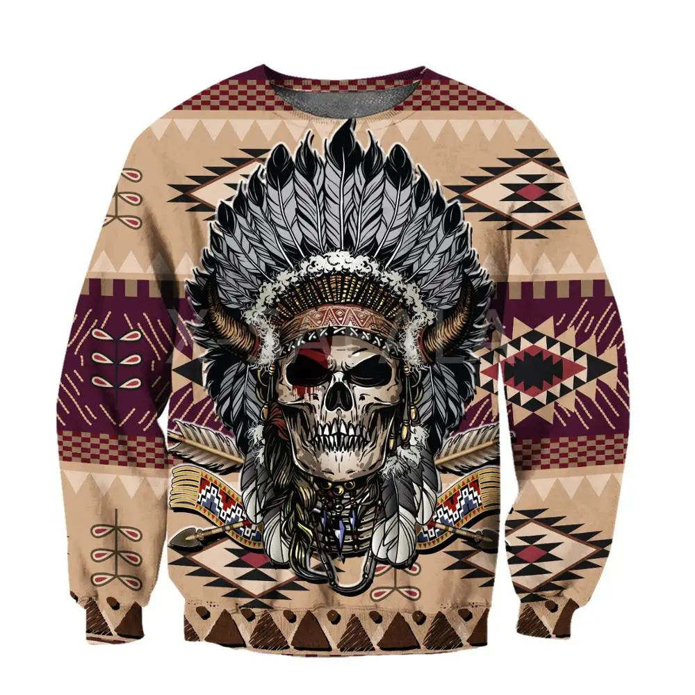 

Love Skull Native Indian 3D All Print Hoodie Man Women Harajuku Outwear Zipper Pullover Sweatshirt Casual Unisex Jacket