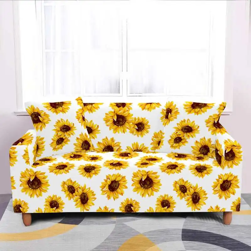 Солнцезащитный чехол для дивана с цветочным принтом эластичный богемный диван