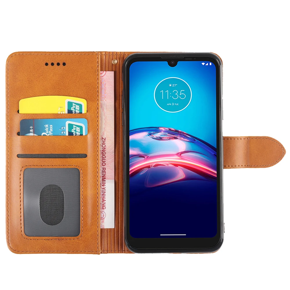 

Чехол NINY для телефона Motorola Moto E6S, Новое поступление, высококачественный флип-чехол из искусственной кожи, фоторамка, Мягкий противоударный