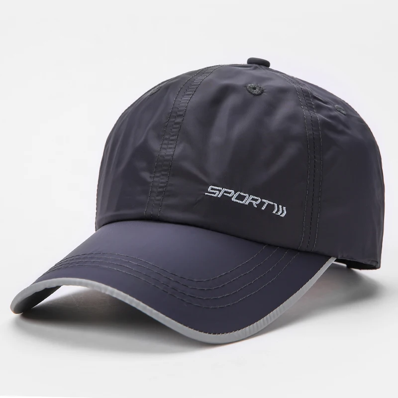 

2021 New Fashion Baseball Cap Polyester Breathable Sun Hat Quick Sports Running Cap