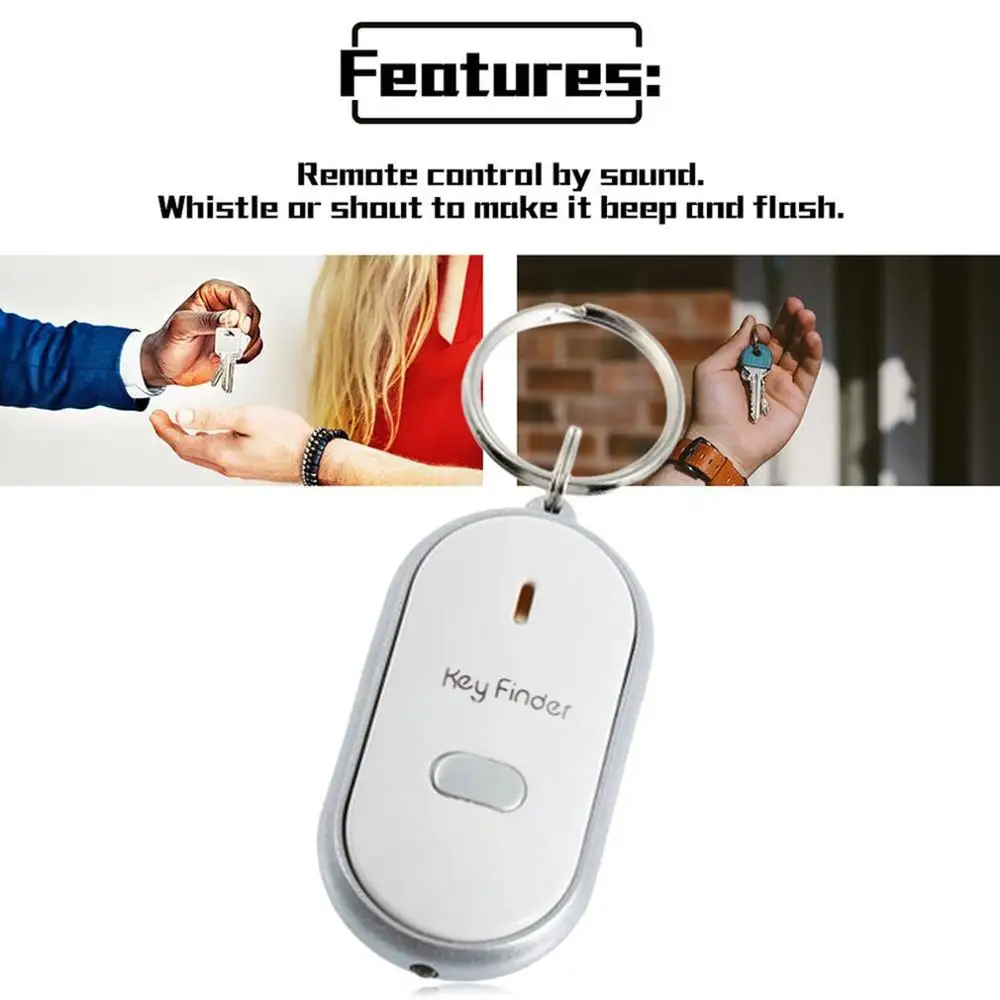 Свисток светодиодный светильник фонарь пульт ДУ со звуковым управлением Lost Key Finder Locator дистанционный брелок со свистком