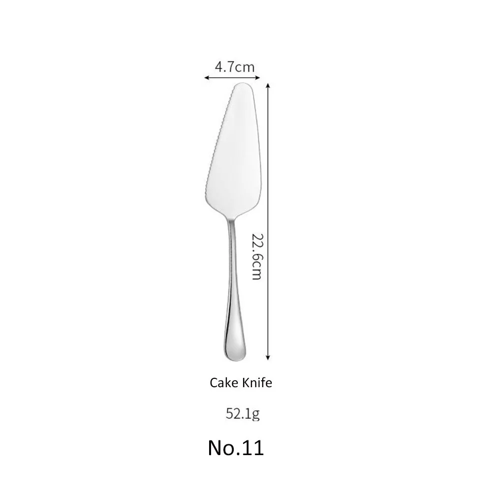NO.11 Cake Knife Столовые приборы набор столовых приборов класса люкс из нержавеющей стали столовая вилка и нож столовая ложка столовая посуда набор услуг западные столовые инструменты 1 шт - Цвет: NO.11 Cake Knife