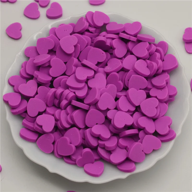 Fuchsia 300 шт.(50 г) 8 мм полимерные Горячая полимерная глина, с милыми сердечками для ремесленничество, сделай сам, конфетти Slime украшения - Цвет: Fuchsia