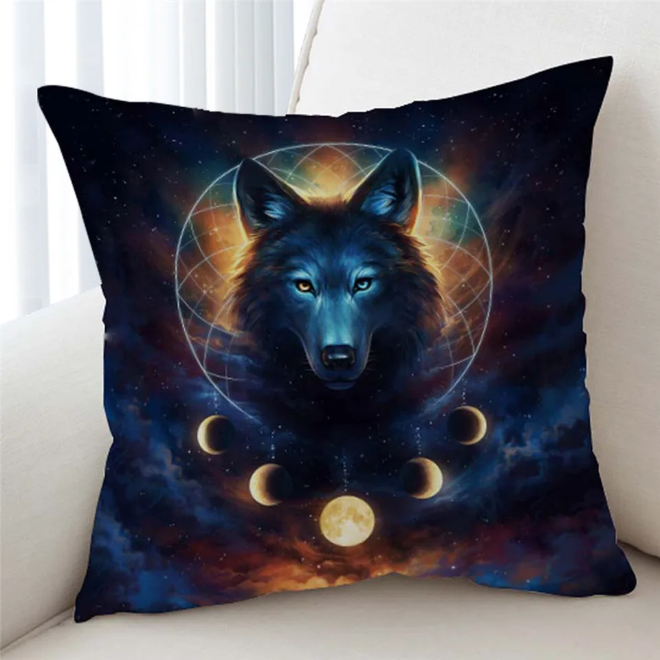 Dream Catcher Инь и Ян волки от JoJoesArt Чехлы для подушек волк наволочка животные бросок Чехол Тай Чи декоративная наволочка для дивана кровати - Цвет: Dream Catcher