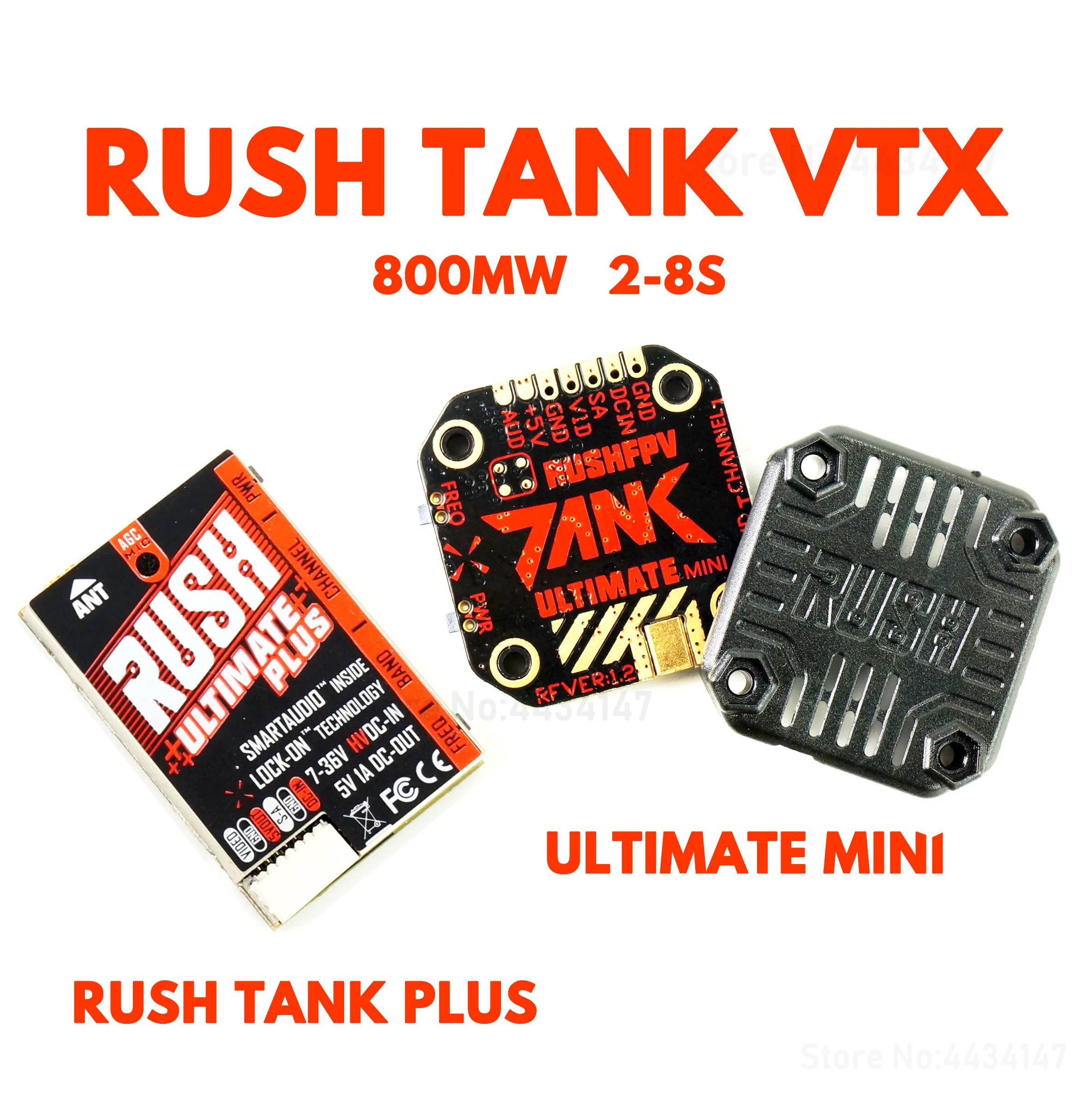 Видеопередатчик RUSH TANK Ultimate Mini/TANK PLUS VTX 5 8 ГГц 48CH 2 8s 800 МВт Smart Audio AGC MIC FPV гоночный