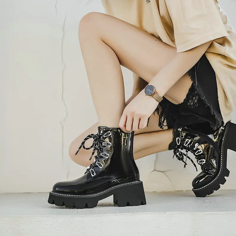 

Осенне-зимние популярные женские кожаные ботинки Martin, женские модные белые короткие ботинки на толстой подошве в британском стиле Ins