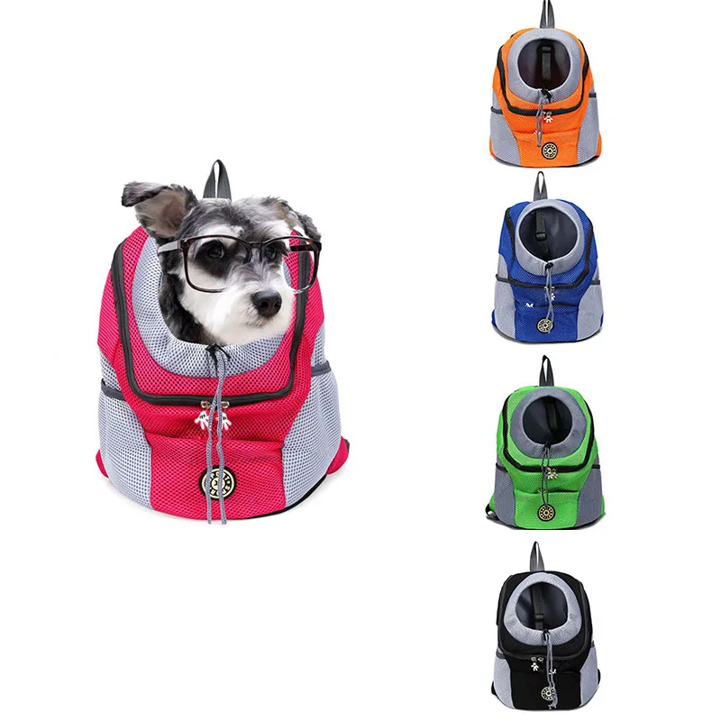 

New Pet Carriers Out Double Shoulder Portable Travel Backpack Outdoor Pet Dog Carrier Bag Pet Dog Front Bag Mesh Backpack Head