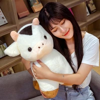 3050cm cute cattle high quality white sleepy cow plush toy stuffed soft animal toy kawaii doll for kids baby childrens gift